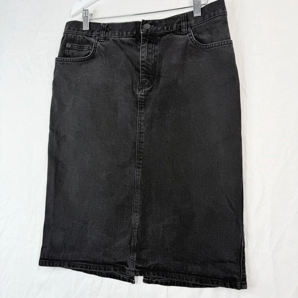 Lauren Jeans Co Ralph Lauren Denim Skirt Women's SZ-8 Black‎ Stretch Cotton